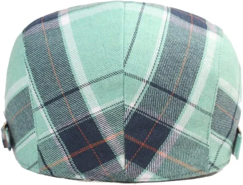 Vista 5 de WITHMOONS Gorra plana ajustable a cuadros coloridos YZ30109