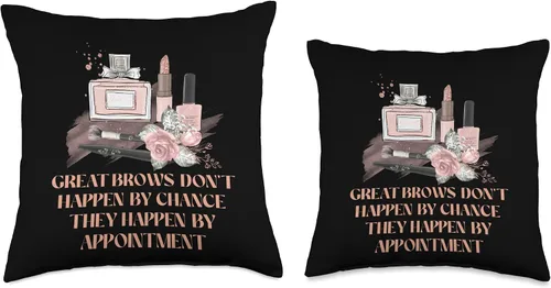Vista 3 de Beautician Self Confidence Beautiful Self Esteem Brows Dont Happen by Chance Makeup Artist Self Love - Almohada de 16 x 16 pulgadas, multicolor