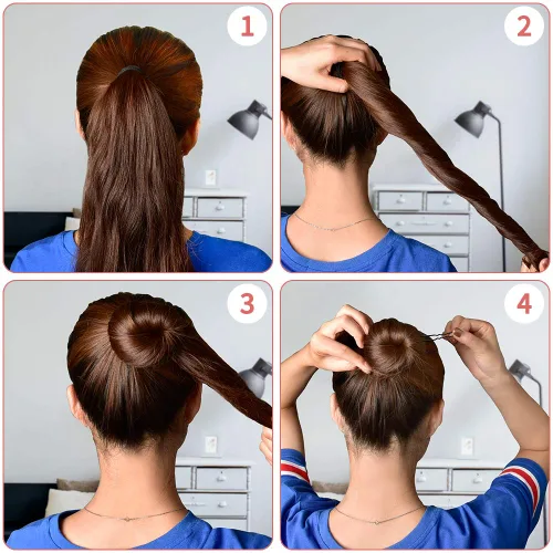 Vista 5 de IKOCO - Horquillas para el pelo en forma de U de 2.4 pulgadas para moños de ballet para mujer con caja de almacenamiento Sujeción segura, sin