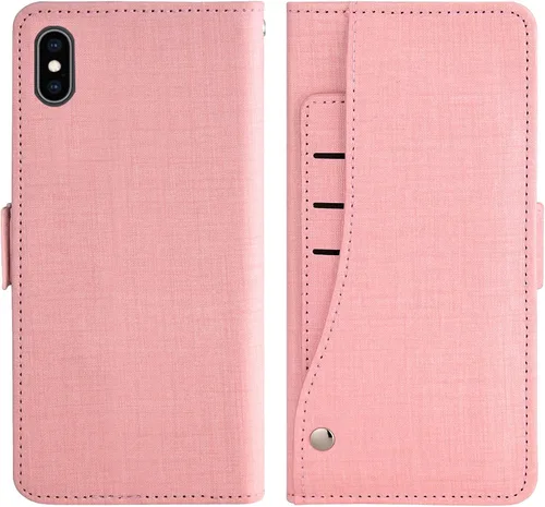 Vista 6 de Asuwish Funda compatible con iPhone Xs Max, protector de pantalla de vidrio templado y funda de cuero con tapa para tarjetero, fundas para teléfono