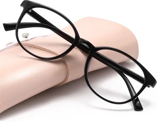 Vista 9 de Miyya - Lentes con bloqueo de luz azul para mujeres, lentes modernos redondos transparentes anti luz azul, antifatiga ocular y antirreflejante UV