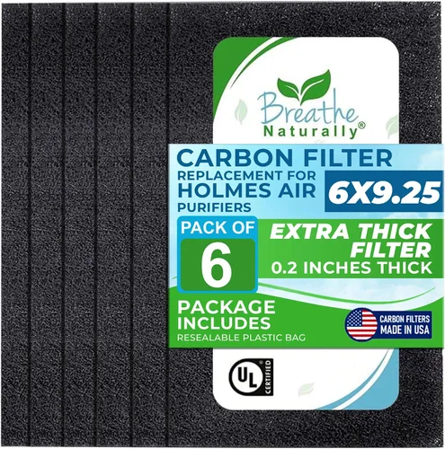 Vista 10 de Breathe Naturally - Filtro de carbono HEPA Hapf600 para purificadores de aire Holmes - Filtros de filtro de aire de carbono de alta eficiencia