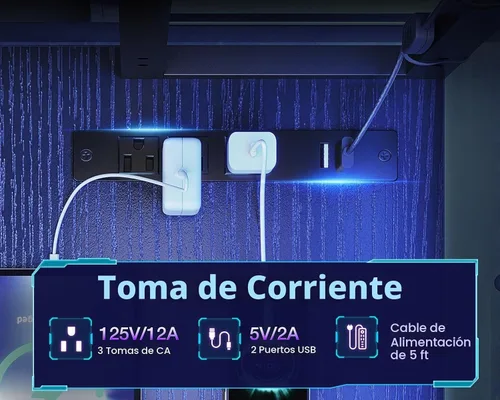 Vista 5 de Casaottima Escritorio para juegos en forma de L con gabinete, toma