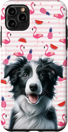 Vista 11 de Funda para iPhone 15 Border Collie Flamingo Pink Pineapple Red Watermelon Hearts