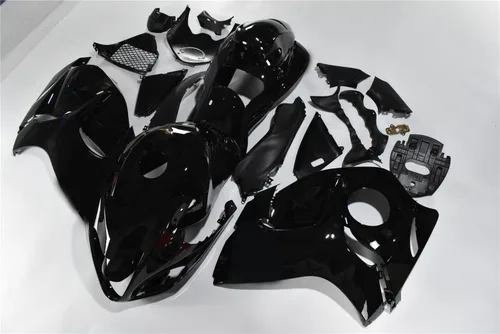 Vista 3 de Carenado negro plateado para Suzuki 2008-2019 GSXR 1300 Hayabusa Gen2 inyección ABS plástico Carrocería juego de carrocería del mercado