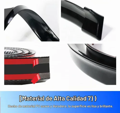 Vista 4 de Kit de alerón de labio de maletero de automóvil, labio trasero de maletero 3D PU o barra de calcomanías de alerón de techo con patrón de fibra