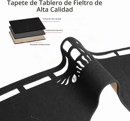 Vista 3 de Cubierta de salpicadero, consola central interior personalizada compatible con Ford Maverick 2022-2025, protector de alfombra Negro