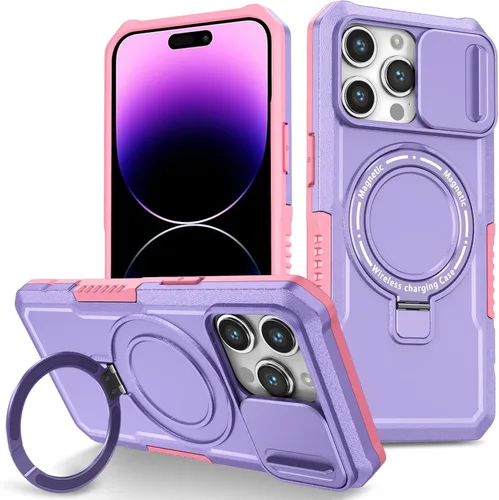 Vista 44 de Funda magnética para iPhone 11, soporte de anillo con ventana corrediza, funda protectora mate a prueba de golpes para iPhone 11 6.1, fundas