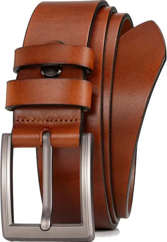 Vista 9 de WOLFANT Cinturón de cuero de grano completo de 1.5" para hombre, 100% cuero sólido italiano real
