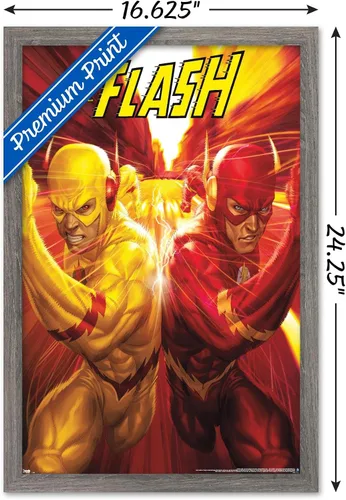 Vista 3 de Trends International DC Comics - The Flash and The Reverse Flash - Race Wall Poster, 14.725" x 22.375", Barnwood Framed Version