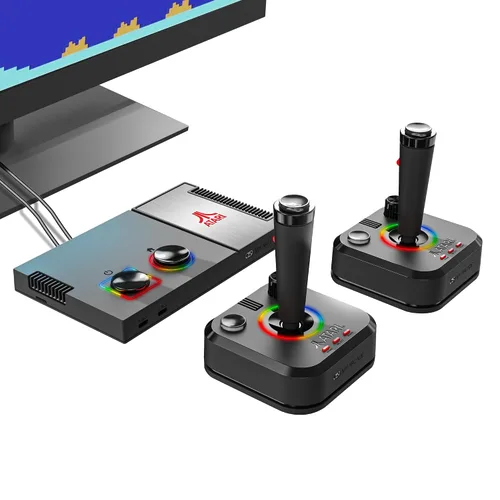 Vista 6 de My Arcade Atari Game Station Pro Video Game Console with 200+ Games, Wireless Joysticks, RGB LED Lights, Asteroids, Centipede