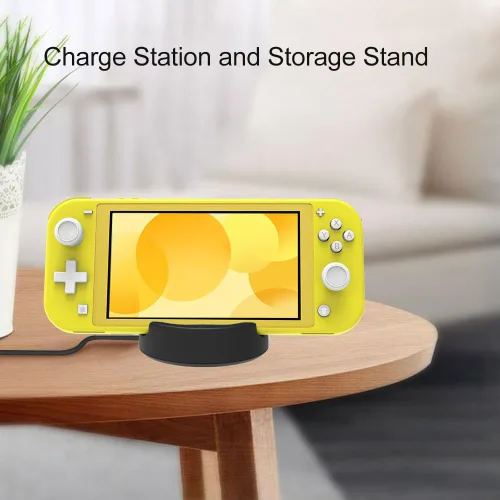 Vista 7 de J&TOP Charging Dock for Nintendo Switch Lite, Charging Station with 2 USB Ports Compatible with Wired Controllers