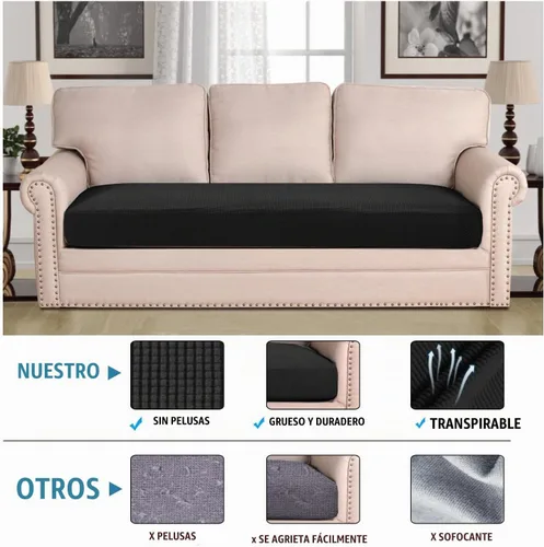 Vista 2 de H.VERSAILTEX Fundas de Cojín de Asiento Individuales Super Elásticas Fundas de Sofá Fundas de Cojín de Sofá Fundas Deslizables Juegos Tela de Sarga