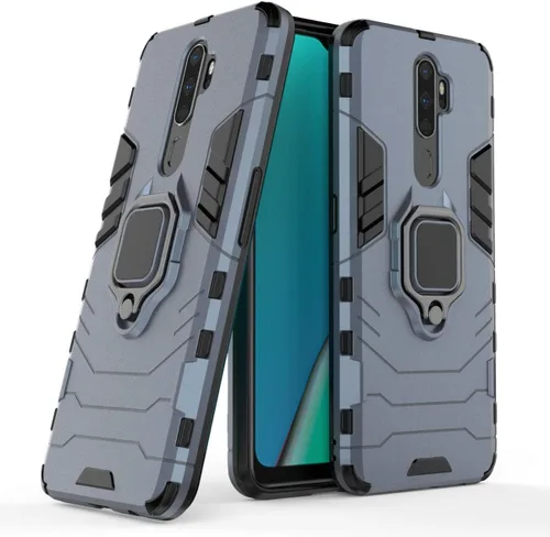 Vista 6 de LuluMain Funda compatible con Oppo A9 (2020), soporte de anillo de metal, a prueba de golpes, carcasa rígida