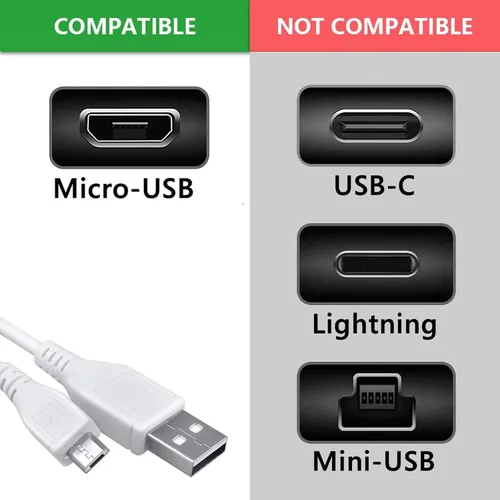 Vista 2 de 5ft White Micro USB Data Cable Cord for SANEI N80,N60,N79 7, N82 7.9 Android WiFi Tablet PC