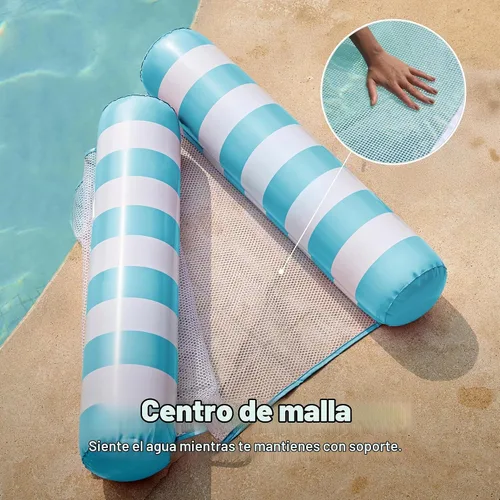 Vista 6 de SLOOSH Hammock Pool Floats Adults, 4-in-1 Multi-Purpose Inflatable Pool Floaties PVC Water Hammock Lounge Floaties