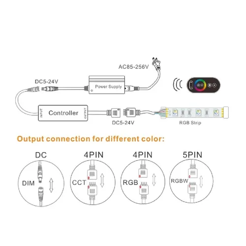 Vista 4 de Garosa Controlador de atenuador LED RGB, 6 teclas
