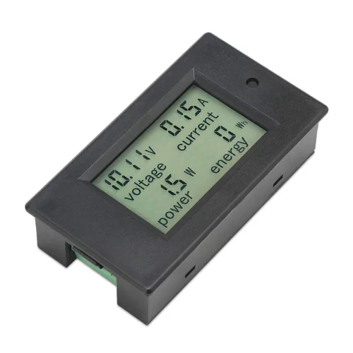 Vista 2 de Polímetro digital de DROK, DC 6.5-100 V, 100 A, medidor de voltaje, amperaje, potencia, pantalla digital LCD para medir la corriente, 1