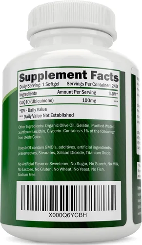 Vista 2 de CoQ10 100 mg + curcumina de cúrcuma orgánica 700 mg con pimienta negra bioperina - 120 cápsulas blandas y 120 cápsulas - 95% curcuminoides