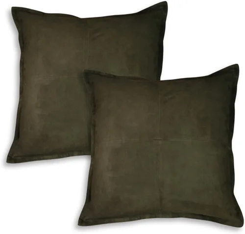 Vista 25 de Funda de almohada de cuero de cordero 100% cuero de cordero – Funda de cojín para sofá – Fundas decorativas para sala de estar y dormitorio, cuero