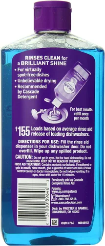Vista 2 de Cascade Rinse Aid Platinum - Agente para lavavajillas, regular, 16 onzas líquidas (paquete de 6)
