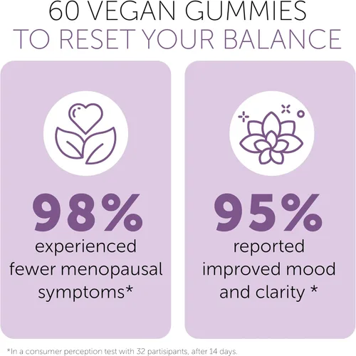 Vista 8 de Suplementos para la menopausia para mujeres Vitaminas gomosas para la menopausia Alivio para sofocos, sudores nocturnos y cambios de humor