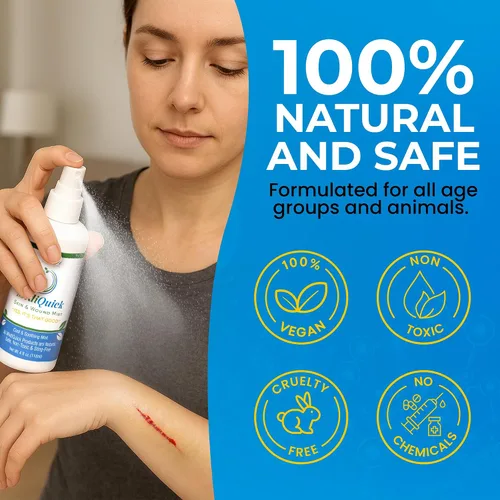 Vista 7 de MediQuick Spray de ácido hipocloroso, espray antiséptico para el cuidado de la piel y heridas, sin picaduras, 4 onzas