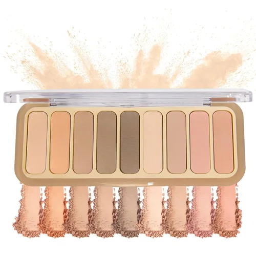 Vista 8 de Paleta de sombra de ojos desnuda 9 colores neutro desnudo mate brillo purpurina sombra de ojos paleta de maquillaje de alta pigmentación