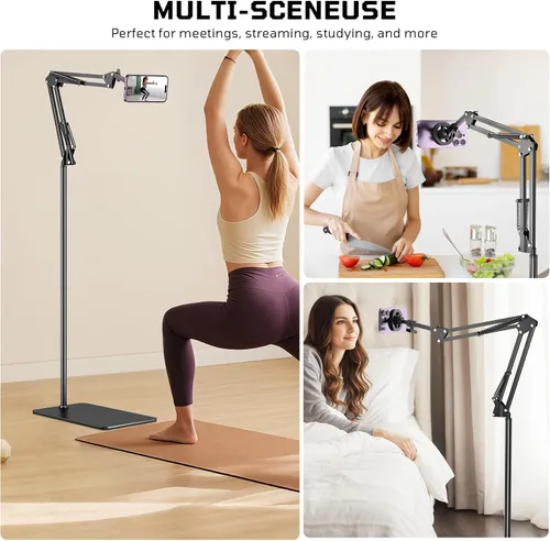 Vista 5 de Kefotic Soporte magnético de piso para cama acostado, soporte ajustable para teléfono de cabecera para iPhone Magsafe, soporte de teléfono celular