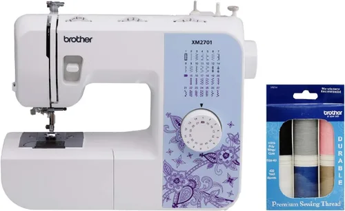 Vista 8 de Máquina de coser Brother XM2701 liviana, con todas las funciones, con 27 puntos, función automática para hacer ojales en 1 paso, 6 pies de costura