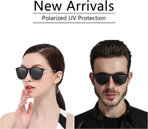Vista 5 de Ziwanule Round Polarized Sunglasses for Women Men Retro Womens Sunglasses Uv Protection