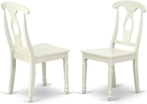 Vista 4 de East West Furniture AVKE5-LWH-W - Juego de muebles de comedor de 5 piezas, incluye una mesa de cocina ovalada con hojas de mariposa y 4 sillas