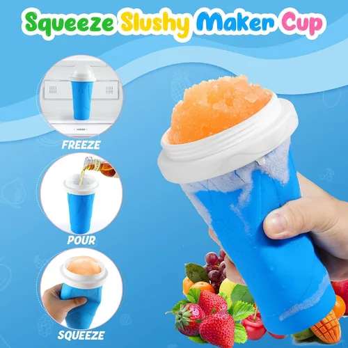Vista 4 de Tgosomt Paquete de 2 Vasos para Hacer Granizados, Vaso de Batidos Mágico de Compresión Rápida, Vasos para Granizados Congelados DIY, Batidora