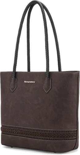 Vista 10 de Montana West Bolsas Tote Tejidas para Mujeres, Carteras y Bolsos de Mano con Bolsillo Trasero con Cremallera *Tejido negro