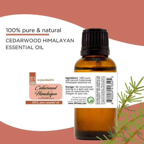 Vista 5 de 16 fl oz – Aceite esencial de cedro del Himalaya (100% puro y sin cortar), botella de aluminio - GreenHealth