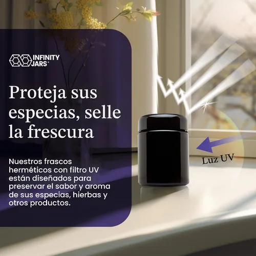 Vista 5 de Infinity Jars Tarro de rosca de vidrio ultravioleta negro alto de 1.7 fl oz (1.7 fl oz)