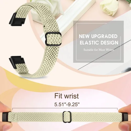 Vista 4 de enkic Bandas elásticas de nailon solo compatibles con correas Fitbit Luxe para mujeres y hombres, correa deportiva transpirable ajustable