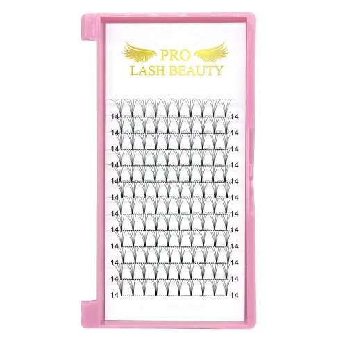Vista 8 de PRO LASHBEAUTY Extensiones de pestañas postizas de volumen 5D-C-0.10-0.60 pulgadas, abanicos de pestañas postizas de tallo corto de 0.354 a 0.787