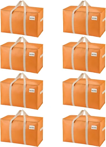 Vista 19 de VENO - Paquete de mudanzas, cajas de almacenamiento para embalaje universitario con tapas alternativas, para dormitorio, extragrande, asas