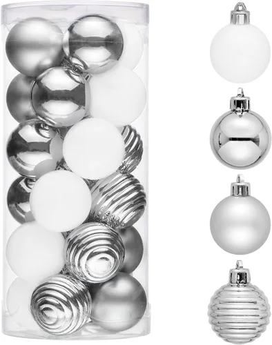 Vista 16 de Valery Madelyn Small Christmas Tree Decorations Ball Ornaments 24ct 1.57" Oro rojo