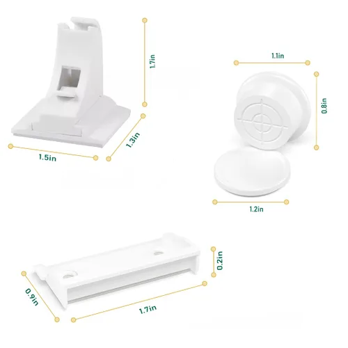 Vista 7 de BABY PROOF ME Paquete de 24 cubiertas de salida con 12 cerraduras magnéticas para gabinete y 6 cerraduras de correa de seguridad para seguridad