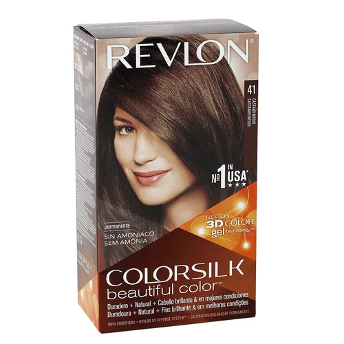Vista 6 de Revlon ColorSilk Beautiful Color 41 marrón medio 1 ea (paquete de 5)