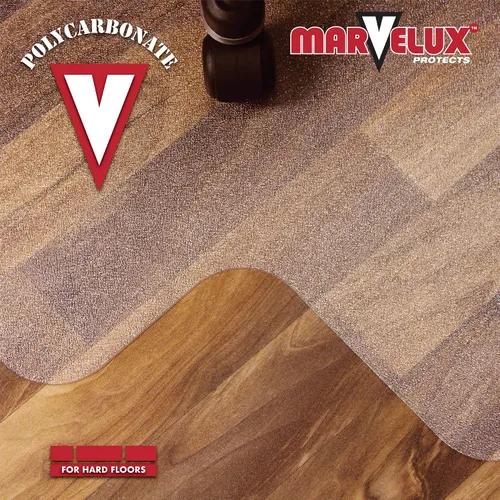 Vista 3 de Marvelux Tapete de policarbonato resistente para silla de oficina para suelos de madera dura, 36 x 48 pulgadas, protector de piso duro transparente