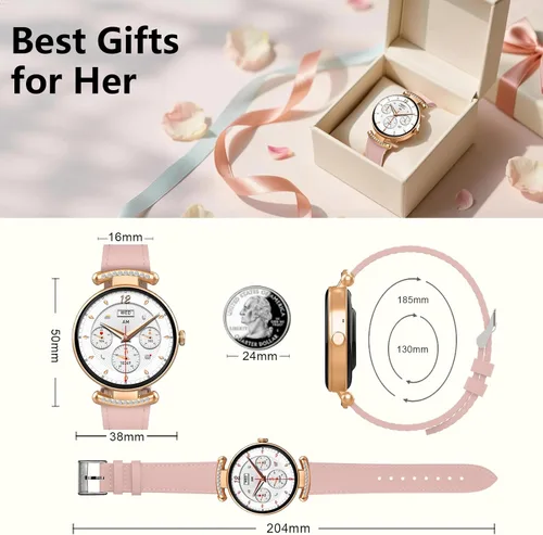 Vista 6 de Relojes para mujer, responder/hacer llamadas, reloj AMOLED de 1.32 pulgadas con pantalla ultra clara para mujer con frecuencia cardíaca, monitor