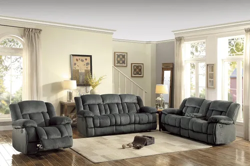 Vista 10 de Homelegance Laurelton - Sofá reclinable de microfibra de 79 pulgadas con consola, color gris