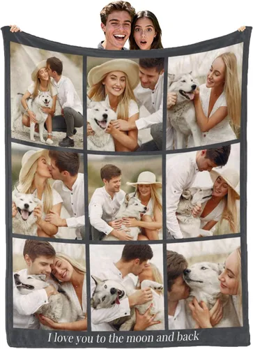 Vista 10 de envía al día siguiente, manta personalizada con texto en imagen, manta personalizada de foto, manta de franela personalizada, regalos personalizados