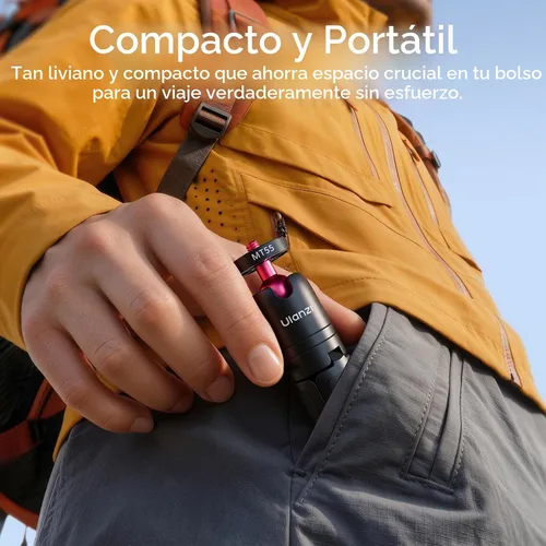 Vista 5 de ULANZI MT55 SnapGo Mini Trípode Selfie Stick, 4 en 1, 12.2 pulgadas Universal 1/4