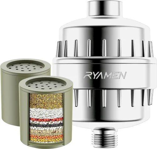 Vista 11 de Ryamen Filtro de Ducha de Alta Resistencia, Filtro de Agua de Ducha, Filtro de Cabezal de Ducha de 99% de Eliminación para Agua Dura, Metales Negro