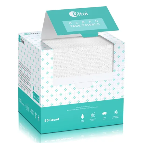 Vista 13 de Toallas faciales, toallas faciales desechables de 10 x 12 pulgadas, toallas faciales XL, toallitas secas ultra suaves para eliminar el maquillaje
