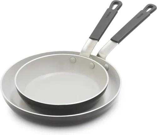 Vista 15 de GreenPan x Bobby Flay - Sartén antiadherente de 8", cerámica de diamante libre de PFAS, apta para inducción, mango de silicona que permanece frío